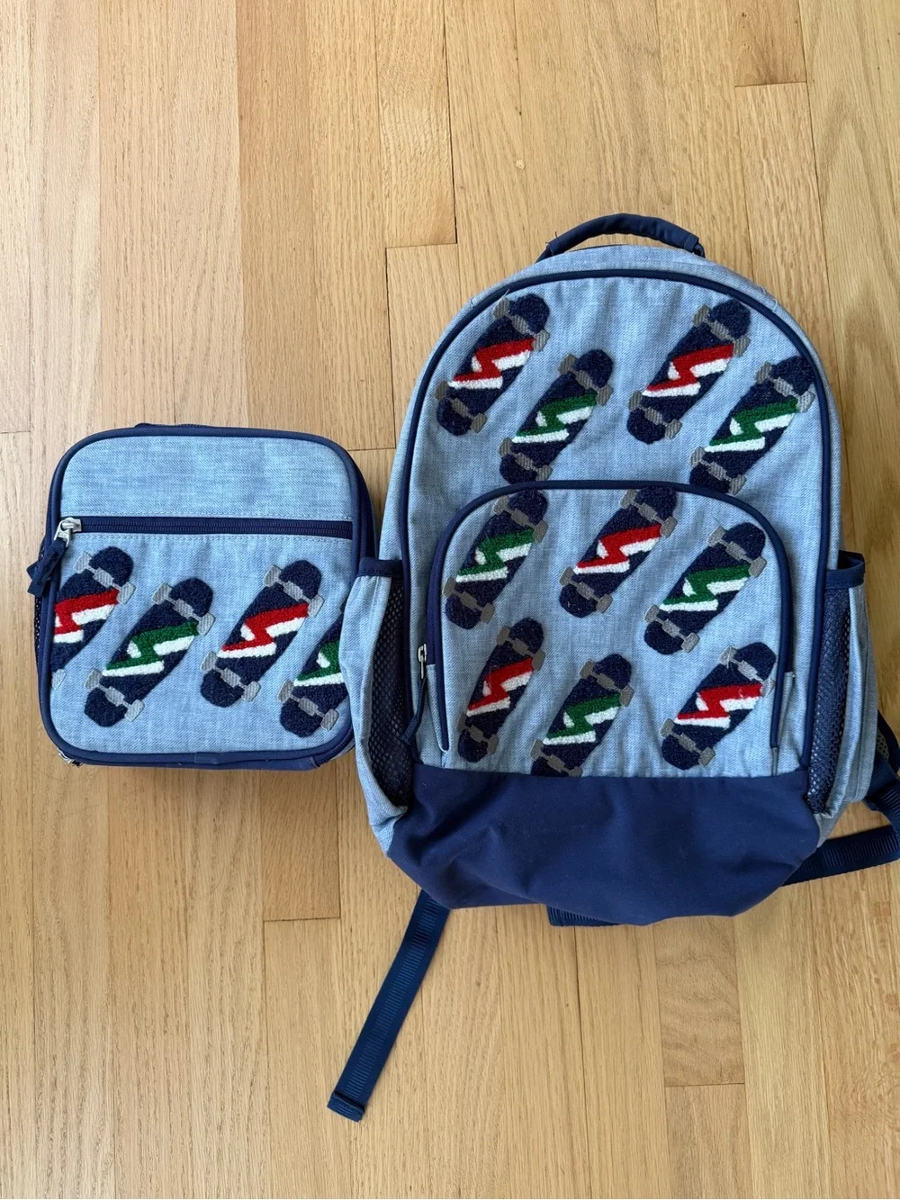 DREW Blue & Navy Skateboard Kids Lunch Bag